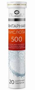 Янтарная кислота Мирролла 20 таблеток