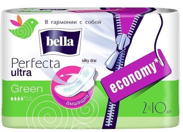 Прокладки белла perfecta ultra green 10шт+10 фотография